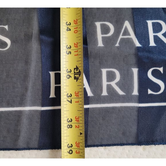 Paris France Striped Rectangle Scarf 39” x 39”. Lightweight and silky. Unsure of - Picture 6 of 6